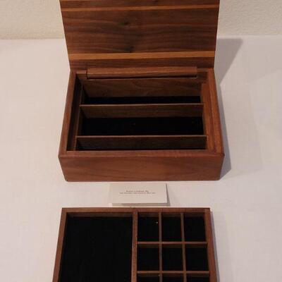 Lot 241: Handcrafted Walnut & Cherry Jewelry Box by Lee Strohm & Patrick Barrett