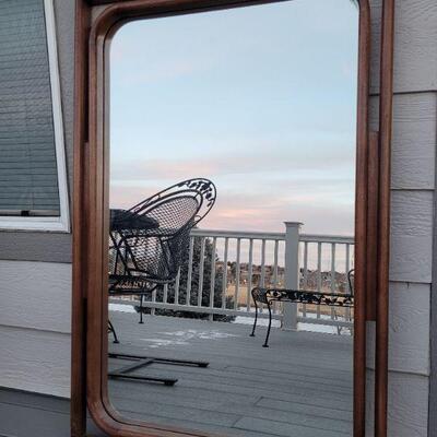 Lot 254: Mid Century Modern Lane Walnut Mirror (Matches bed & Dressers)