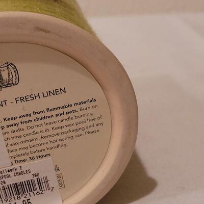 Lot 260: (2) New Large Spool Candles (Fresh Linen)