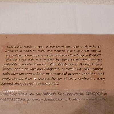 Lot 266: Embellish Your Story Magnet Memo Board and (4) Packages of Magnets