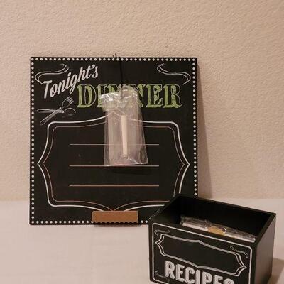 Lot 271: NEW Kitchen Chalkboard and Recipe Box