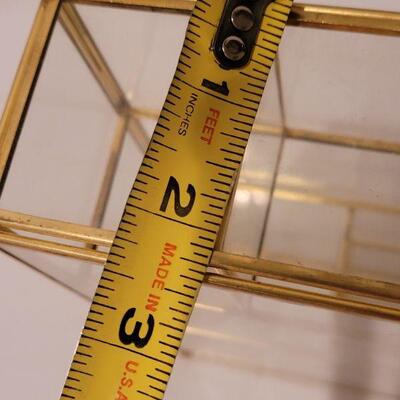 Lot 272: Vintage Brass and Glass Small Curio Cabinet