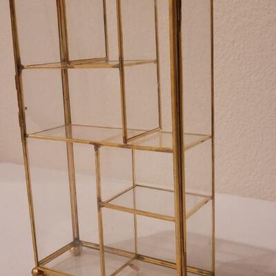 Lot 272: Vintage Brass and Glass Small Curio Cabinet