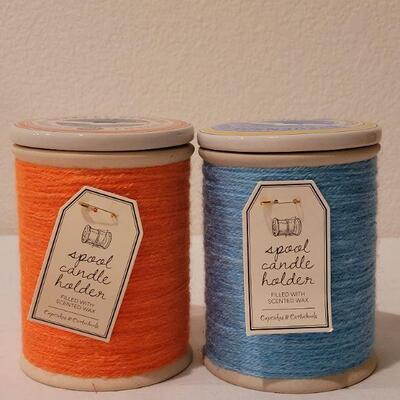 Lot 274: (2) New Large Spool Candles (Fresh Linen)