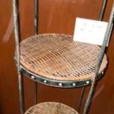 Lot 997 - Metal and Rattan Shelf