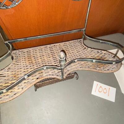 Lot 1000 - Metal and Rattan shelf