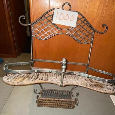 Lot 1000 - Metal and Rattan shelf