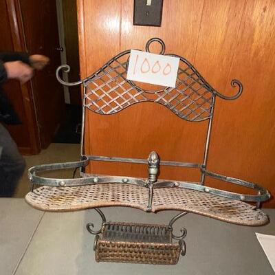 Lot 1000 - Metal and Rattan shelf