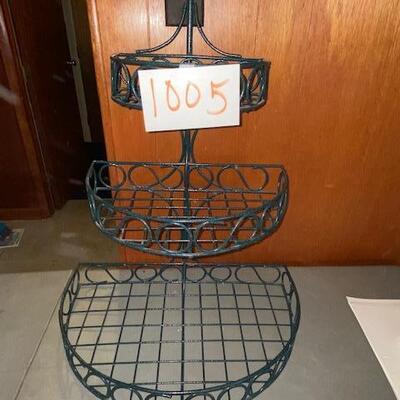 Lot 1005 - Metal tiered shelf