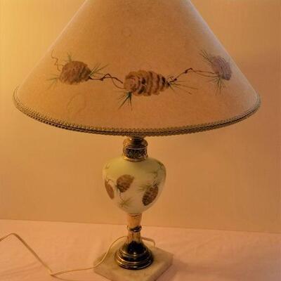 Lot #4  Vintage Table Lamp - Pine Cone Motif