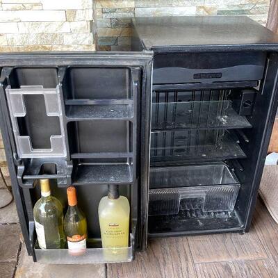 LOT 219. SANYO MINI FRIDGE STAINLESS STEEL DOOR