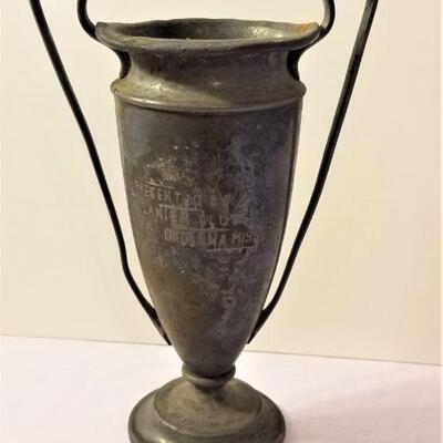 Lot #17   Silverplate Antique Loving Cup with Inscription - 1924