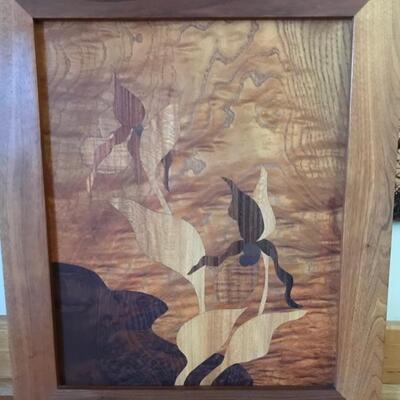 Inlaid wood art $65