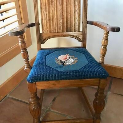 Buckley New Hall, Brooklyn, NY arm chair with needle point seat $120
