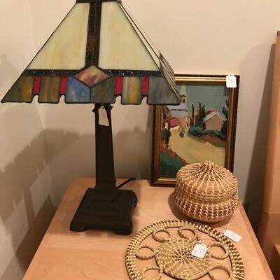 Mission style stained glass lamp $58
Box SOLD