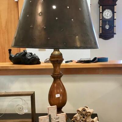 Lamp with metal shade $75