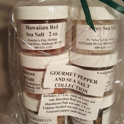Collection of Gourmet Salts and Pepper