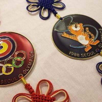 Lot #55  Pair of souvenirs from 1988 Olympics in Seoul, Korea