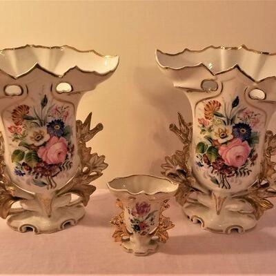 Lot #61  Pair of Vintage Mantle Vases