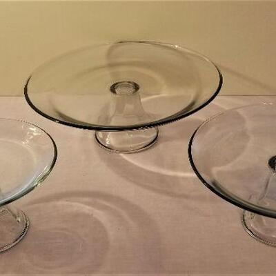Lot #69  Set of Glass Contemporary Cake Stands