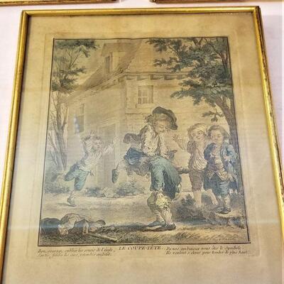 Lot #73  Interesting Lot of Three Antique French Engravings