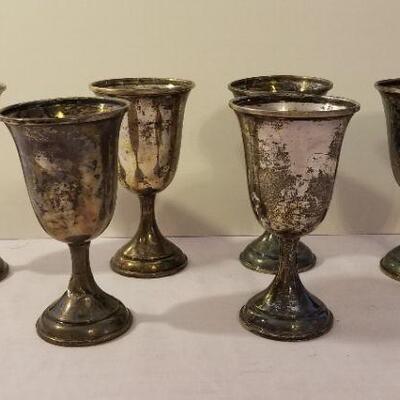 Lot #75  Lot of Six Sterling Silver Goblets