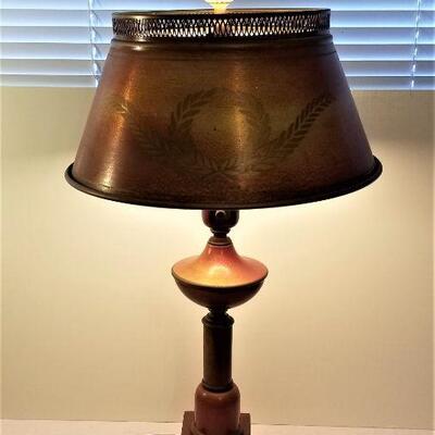 Lot #77  Vintage Tole Table Lamp