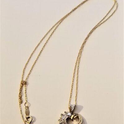Lot #80  10KT Gold necklace with Diamond Heart Pendent