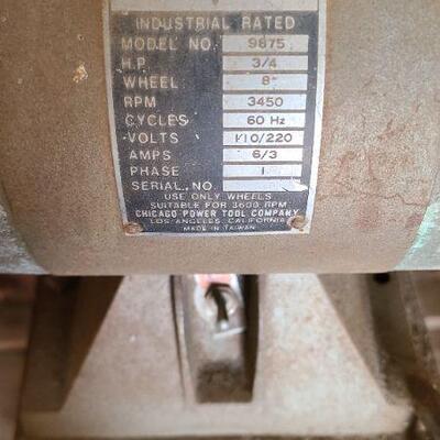 Chicago Power Tools 8" Grinder w/Stand