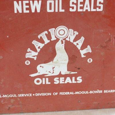 Lot 1 Vintage National Oil Seals Auto Metal Display Cabinet