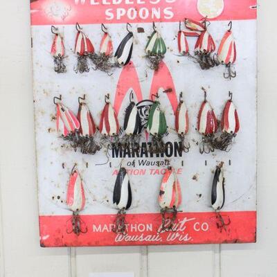 Lot 14 Vintage Weedless Spoons Tackle Display