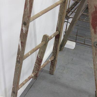 Lot 40 Two Vintage Wooden Ladders