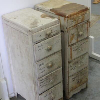 Lot 43 Pair Vintage Wooden Drawer Dressers
