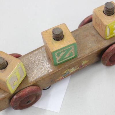 Lot 58 Vintage Wood Twistaway Block Toy