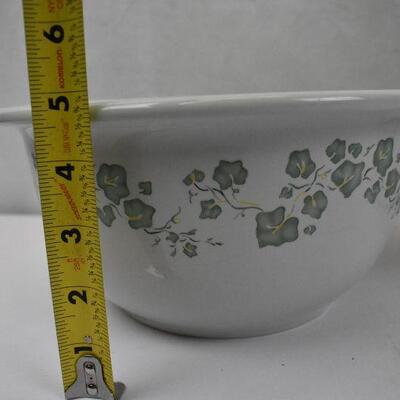 Corelle Coordinates Mixing Bowls, White with Ivy Leaf Design. 1 qt, 2 qt & 3 qt