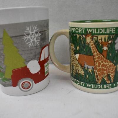 4 Coffee Mugs: Wildlife & Christmas