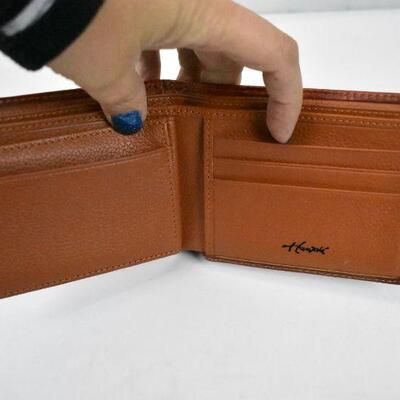Orange Leather (faux leather?) Wallet 