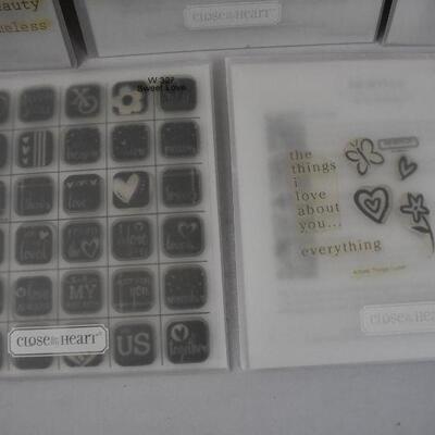 7 My Acrylix Clear Stamp Sets by Close To My Heart. Love/Valentine's Day Themes