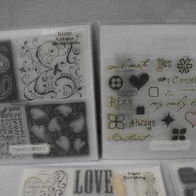 7 My Acrylix Clear Stamp Sets by Close To My Heart. Love/Valentine's Day Themes