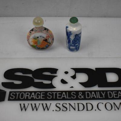 2 Small Chinese Snuff Bottles/Perfume Bottles