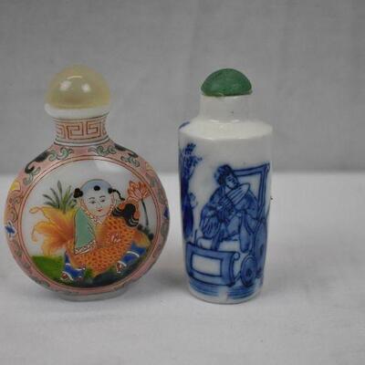 2 Small Chinese Snuff Bottles/Perfume Bottles