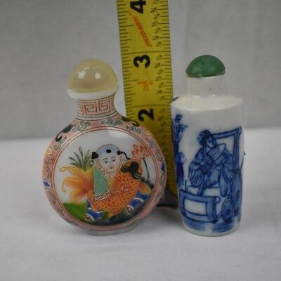 2 Small Chinese Snuff Bottles/Perfume Bottles