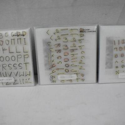 6 Sets of My Acrylix Clear Stamps Sets by Close to my Heart, Alphabets & Numbers
