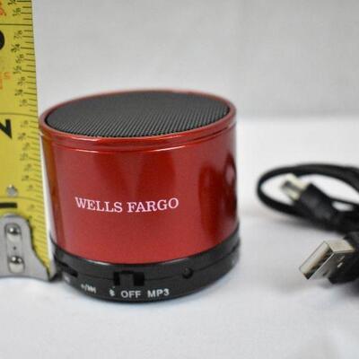 Small Portable Bluetooth Speaker with Cord. Red 