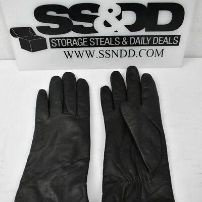 Women's Black Leather Gloves with Lining