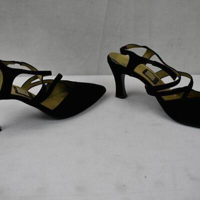 Black Velvet Strappy Heels, Women's Shoes size 10 by Nina, with box