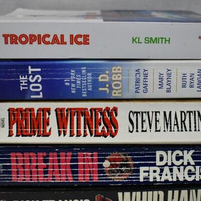8 Paperback Suspense Books: Tropical Ice -to- Memory Man