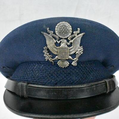 Flight Ace Air Force Cap with Pin. Navy Blue, Size 7 1/8 - Vintage