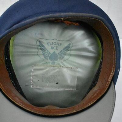 Flight Ace Air Force Cap with Pin. Navy Blue, Size 7 1/8 - Vintage