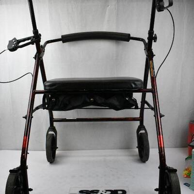 Walker with Seat & Storage. Black & Red by ProBasics